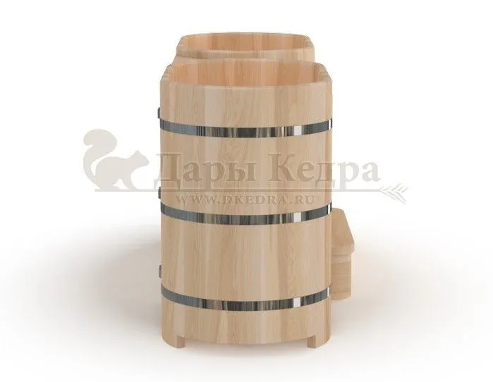 Двойная овальная купель для бани из кедра