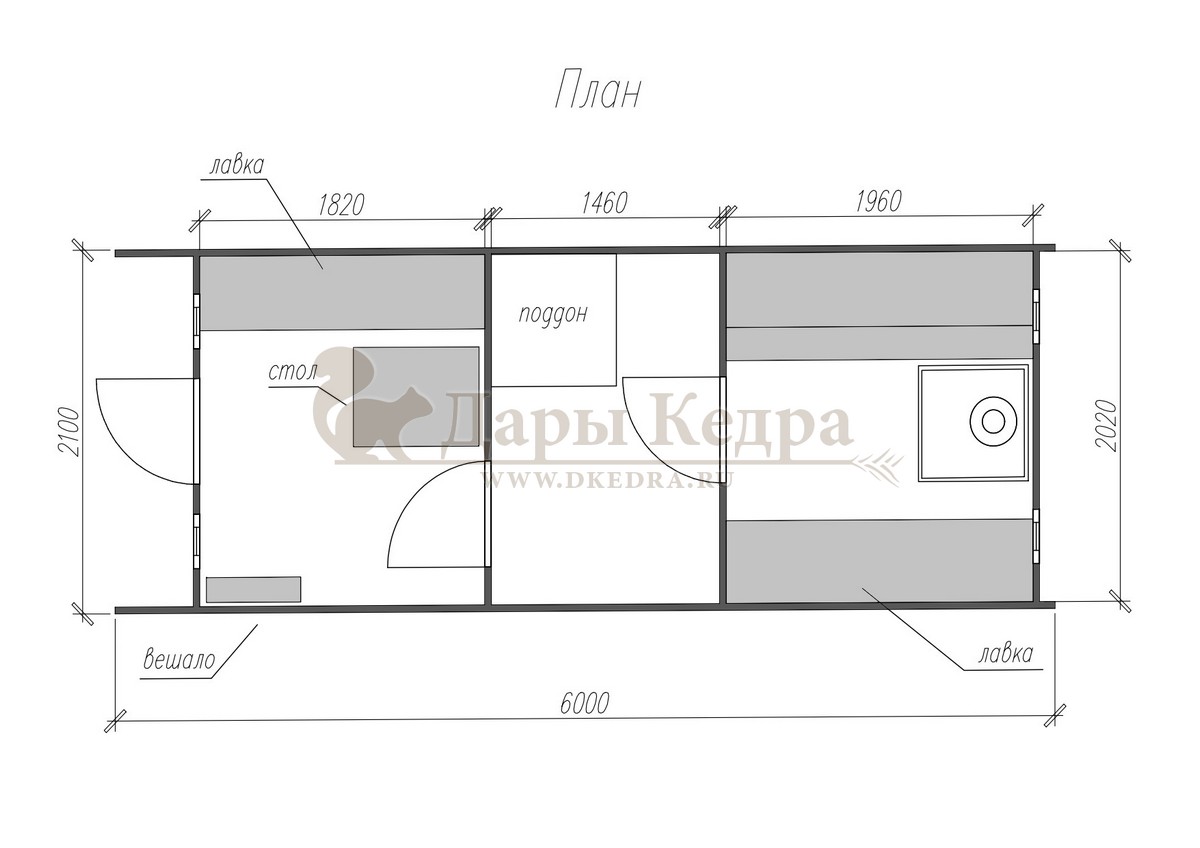 Баня-бочка буханка из кедра 6 метров с верандой